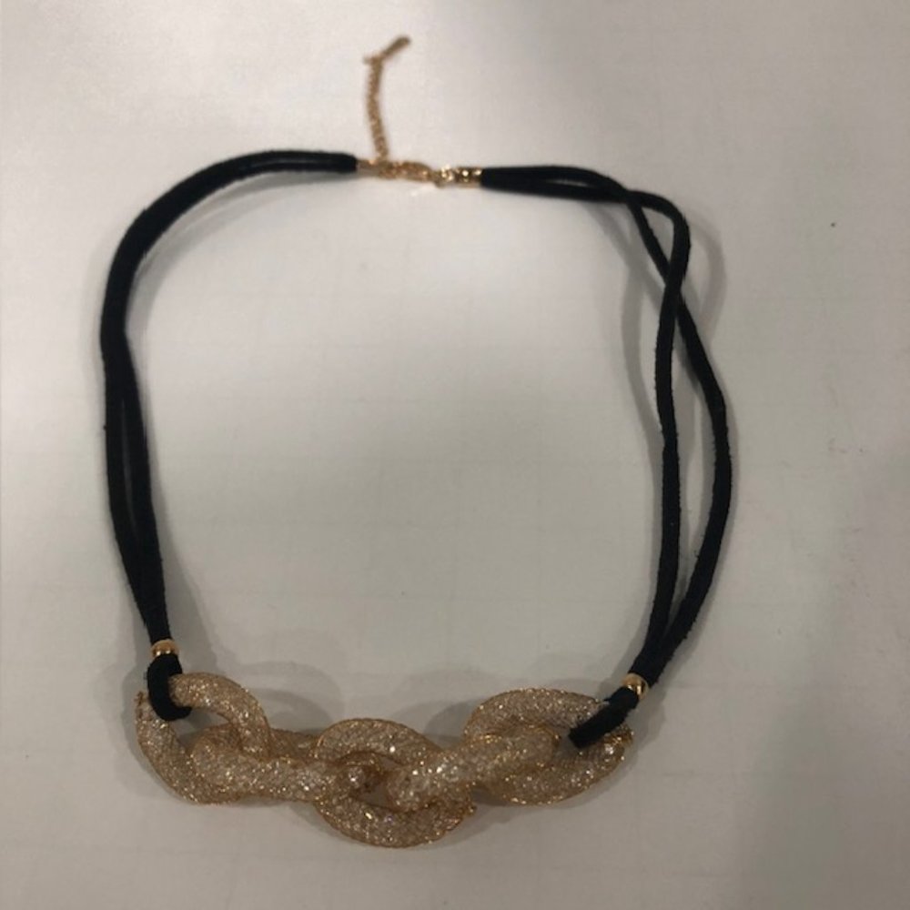 Black Gold Dainty Choker Necklace